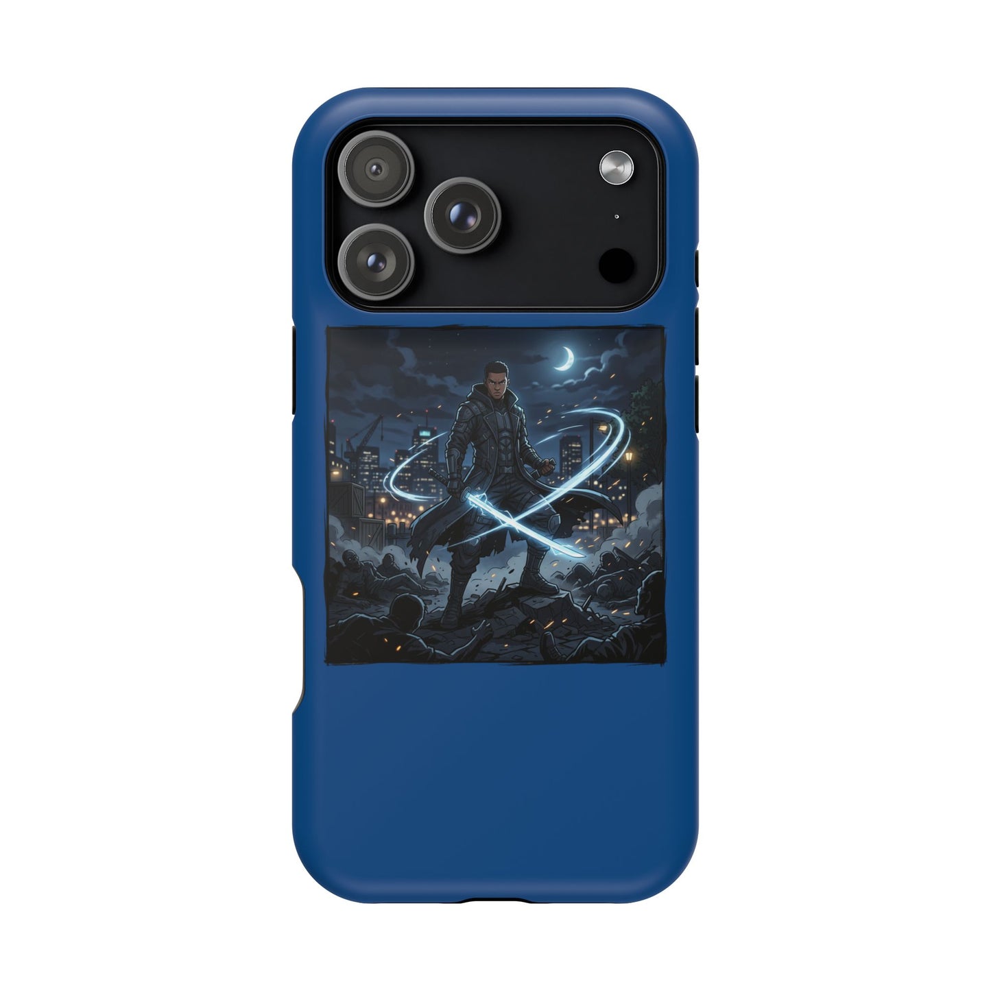 Magnetic Impact-Resistant Phone Case — Night Warrior Sci‑Fi Design