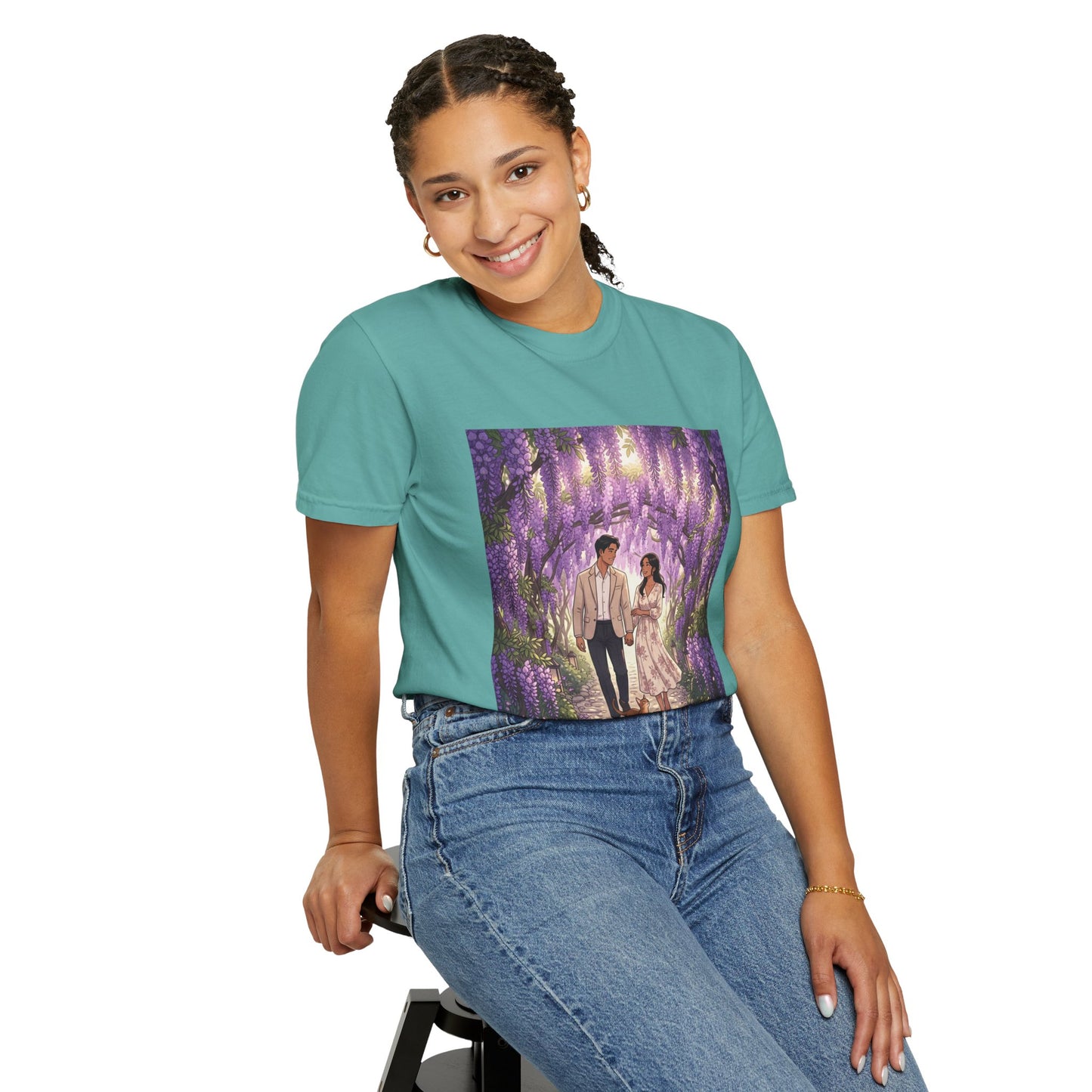 Spring of Us T-Shirt — Romantic Wisteria Couple Graphic Tee