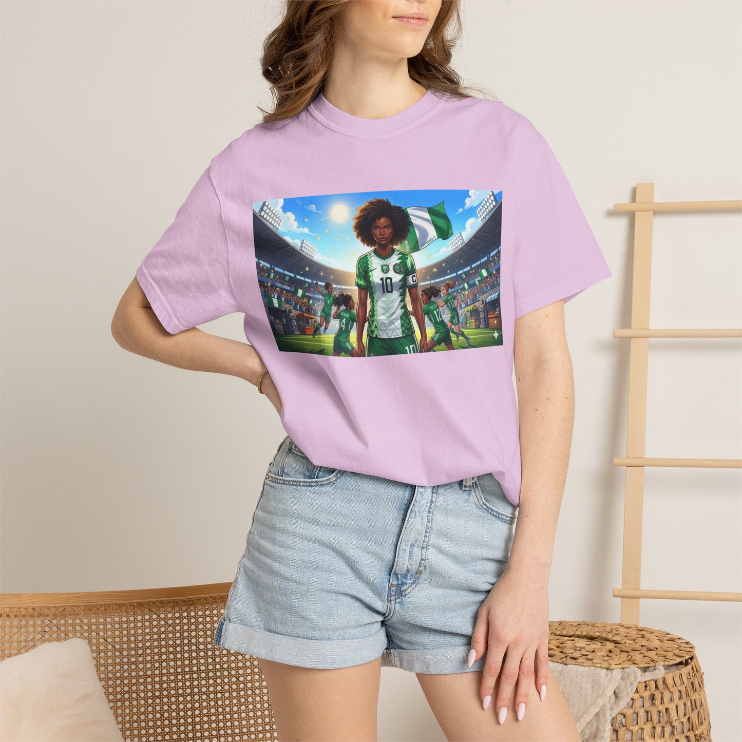 Commander- Female- Nigerian Soccer Player Stadium  - T-shirt - Graphic Tee