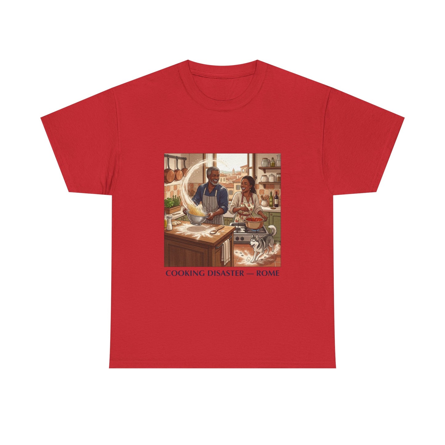 T-Shirt — 'Cooking Disaster — Rome' Illustrated Cooking Tee