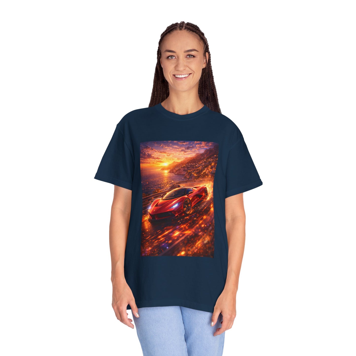 Ferrari F80- Amalfi Coast, Italy - T‑Shirt — Red Sports Car Print