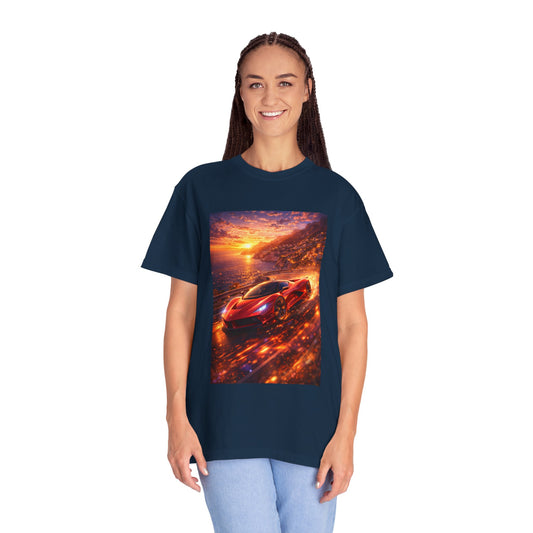 Ferrari F80- Amalfi Coast, Italy - T‑Shirt — Red Sports Car Print