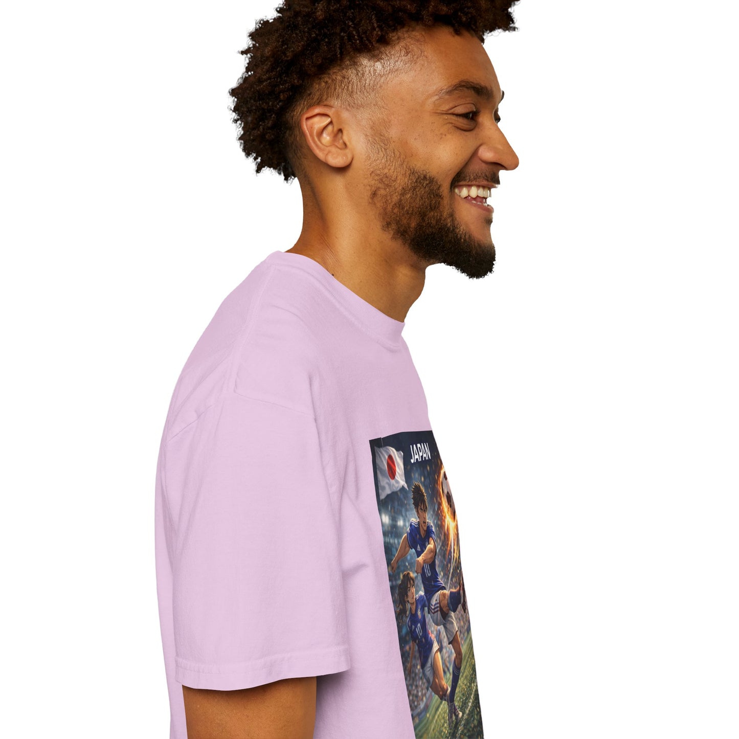 Japan Soccer Team Graphic T‑Shirt — Dynamic Football Players Design