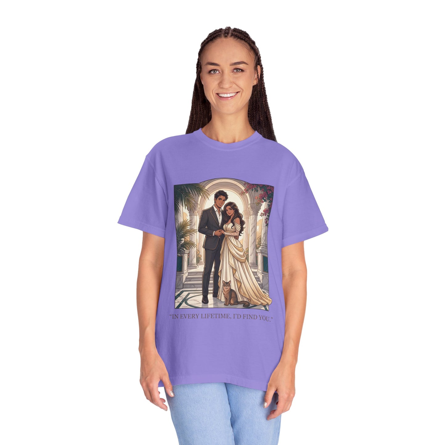 Romantic Vintage Wedding Portrait T-Shirt — "In Every Lifetime, I'd Find You"