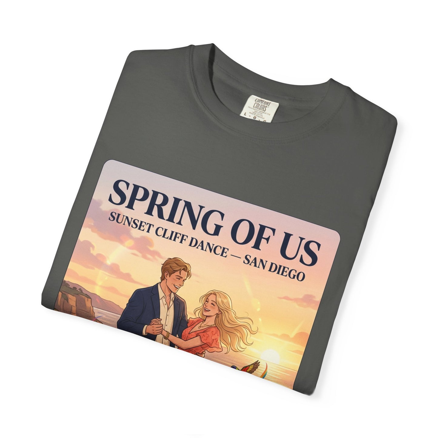 Spring of Us T‑Shirt — Sunset Cliff Dance San Diego Vintage Romance Tee