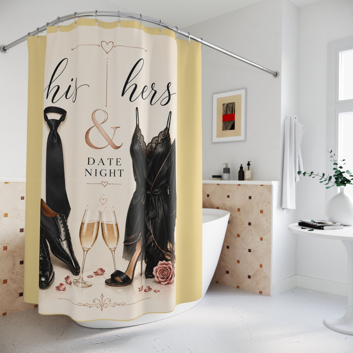Après Minuit Shower Curtain – Romantic Candlelit Affair Bathroom Decor