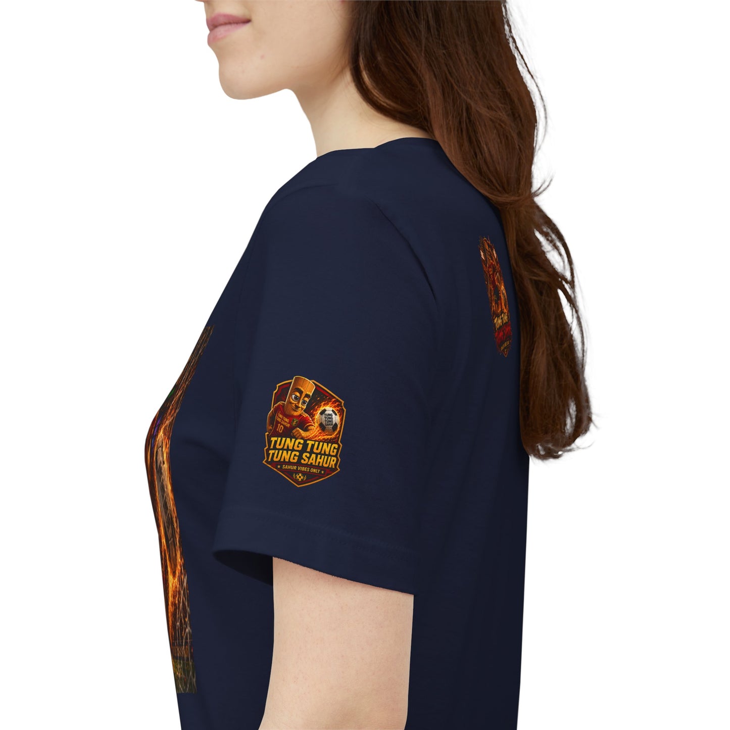 Tung Tung Tung Sahur Soccer Kick Firestorm Graphic Tee — ‘Goal’ Animated Kick Design