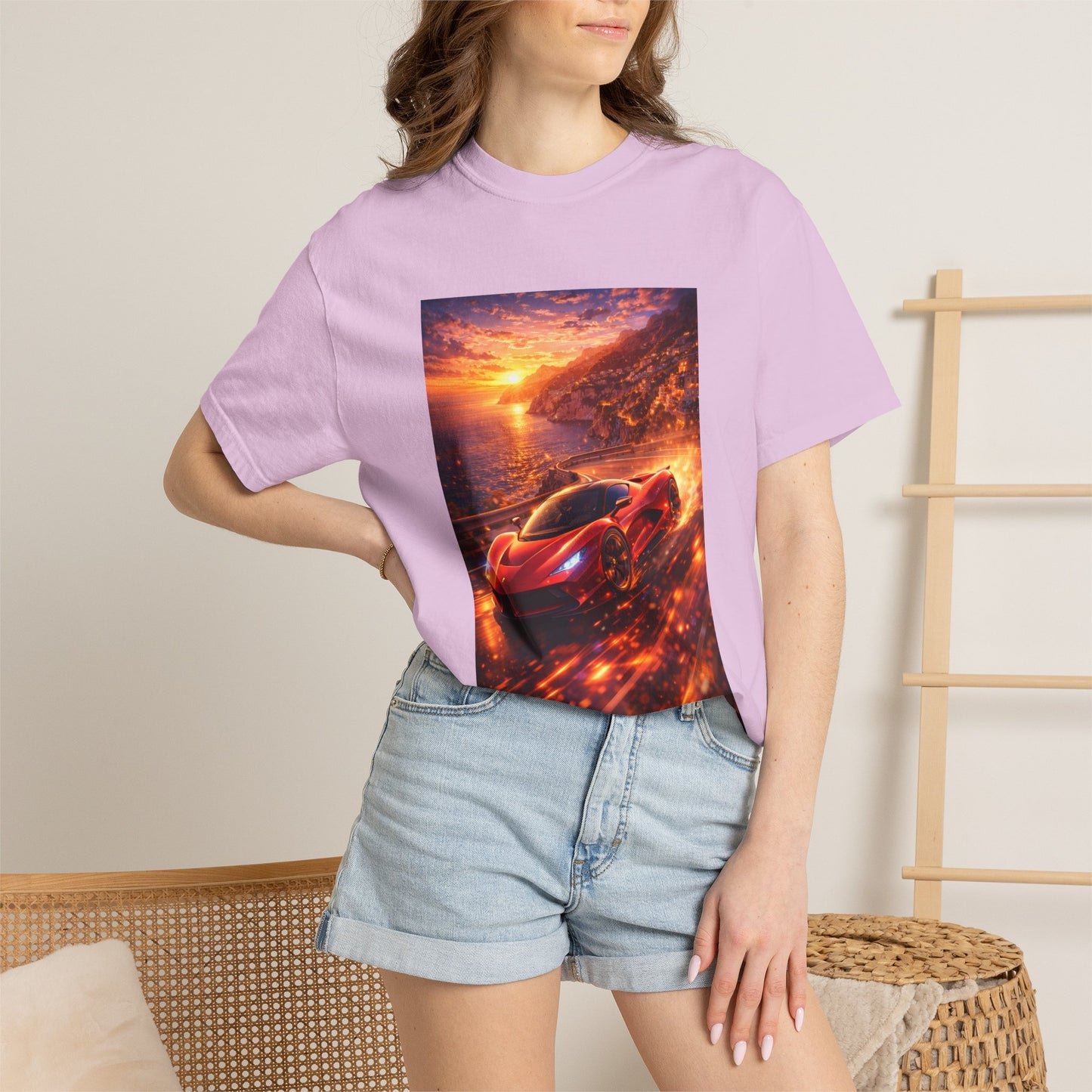 Ferrari F80- Amalfi Coast, Italy - T‑Shirt — Red Sports Car Print