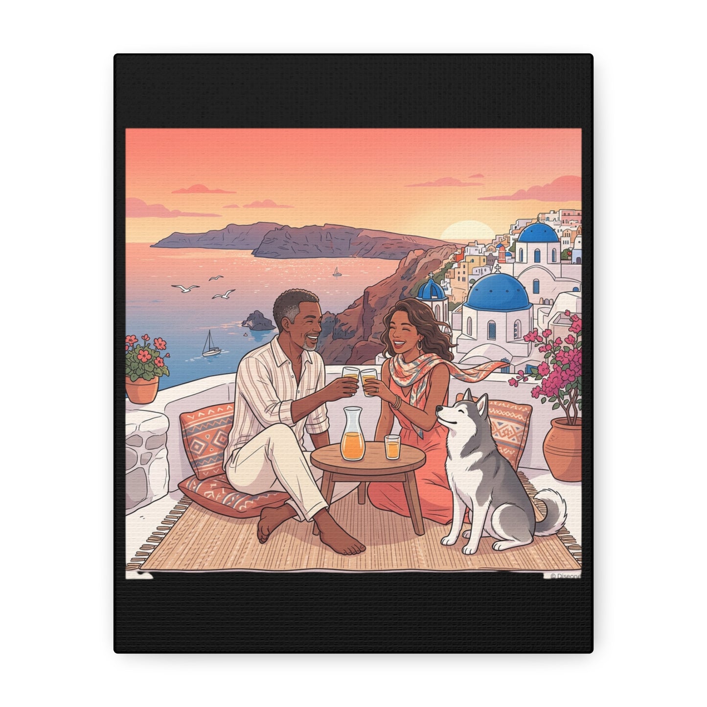 Santorini, Greece – “Sunset Serenade - Matte Canvas, Stretched, 1.25"