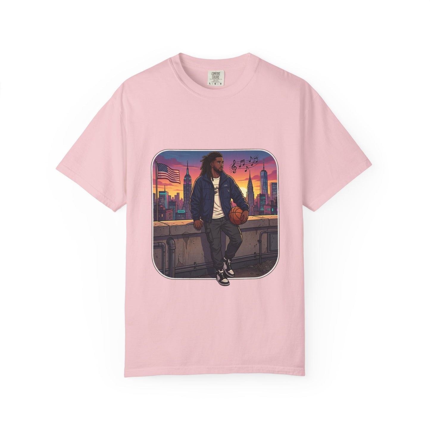 City Sunset Basketball Player T-Shirt — Urban Hoop Lifestyle Tee