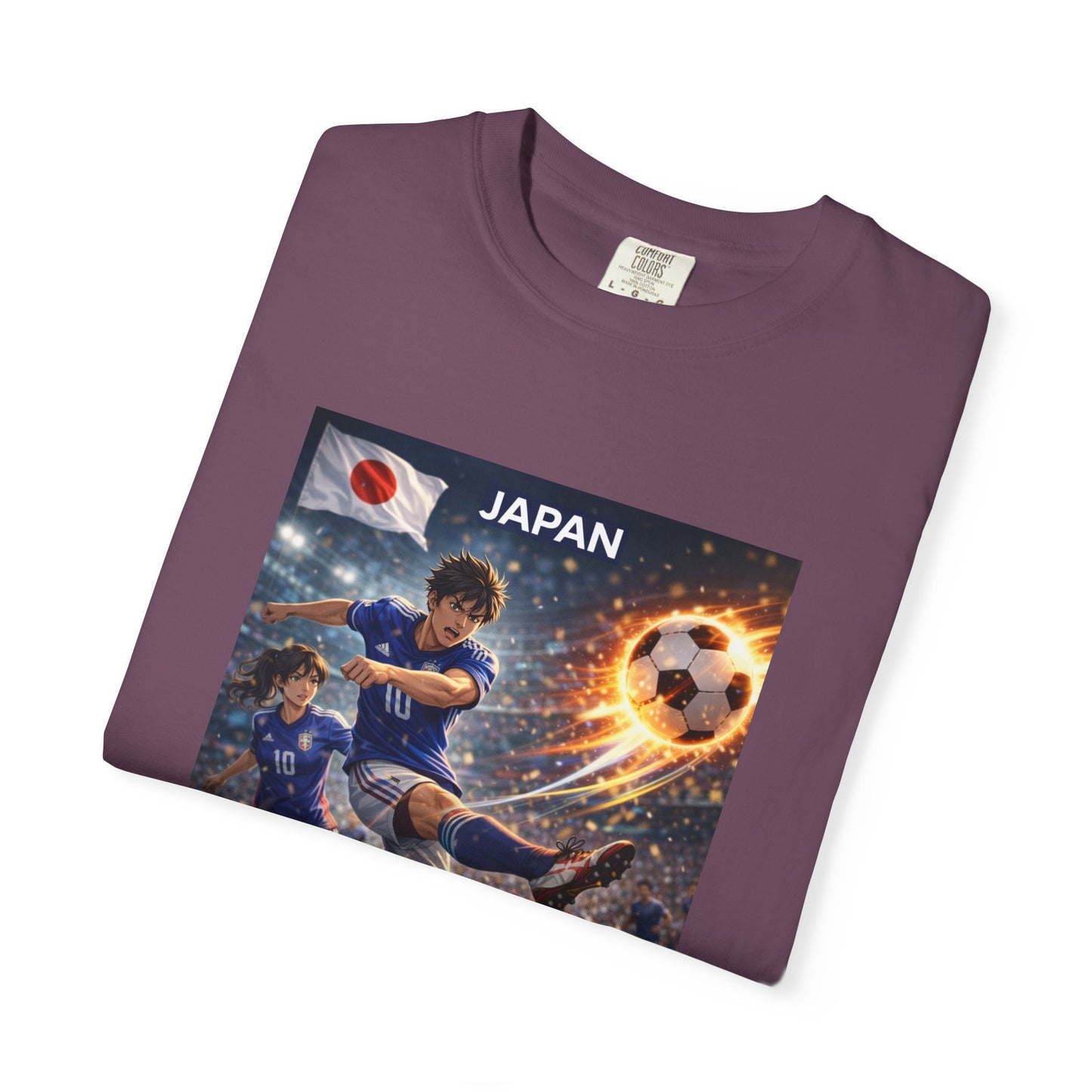 Japan Soccer Team Graphic T‑Shirt — Dynamic Football Players Design