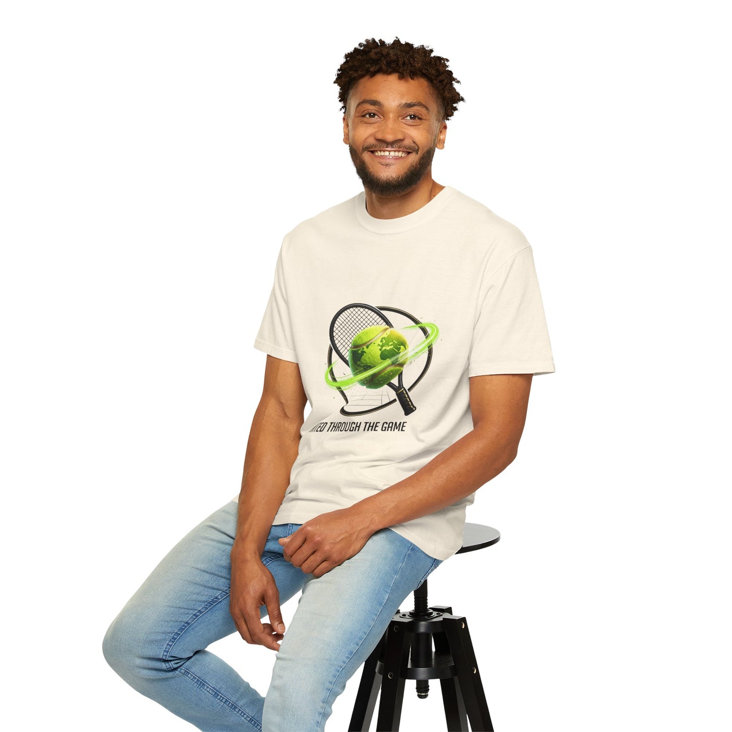 Tennis Globe T‑Shirt — "United Through the Game" Sports Tee