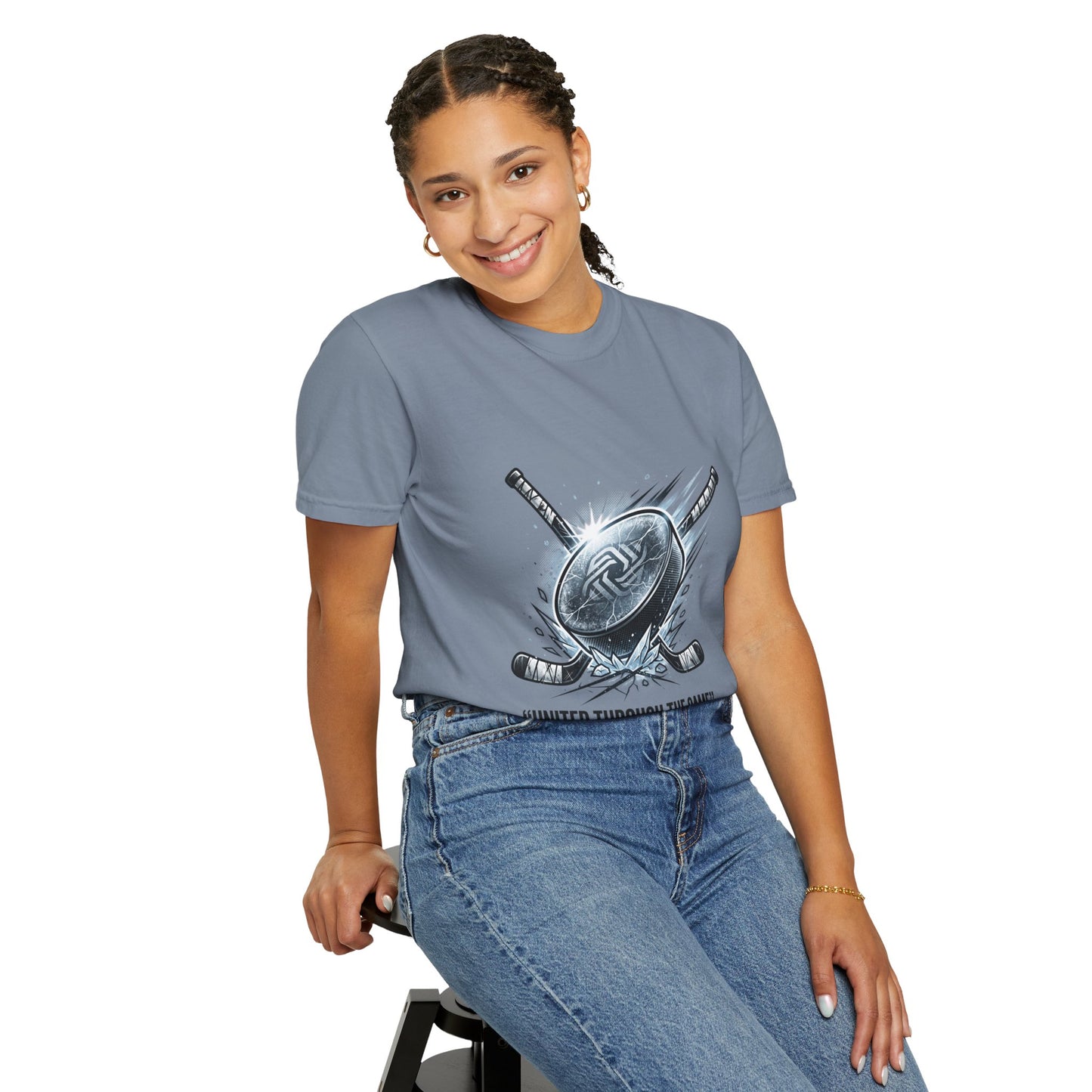 Hockey Graphic Tee — "United Through the Game" Team Spirit T-Shirt