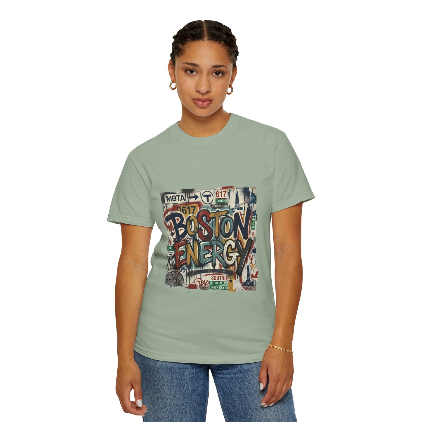 Boston Energy T-Shirt — Graffiti Cityscape Tee