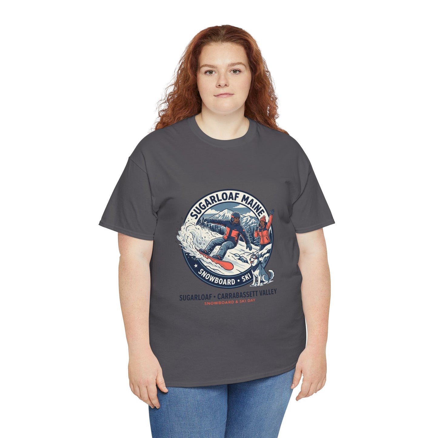 Sugarloaf Maine Snowboard & Ski T‑Shirt — Sugarloaf‑Carrabassett Valley Retro Graphic Tee