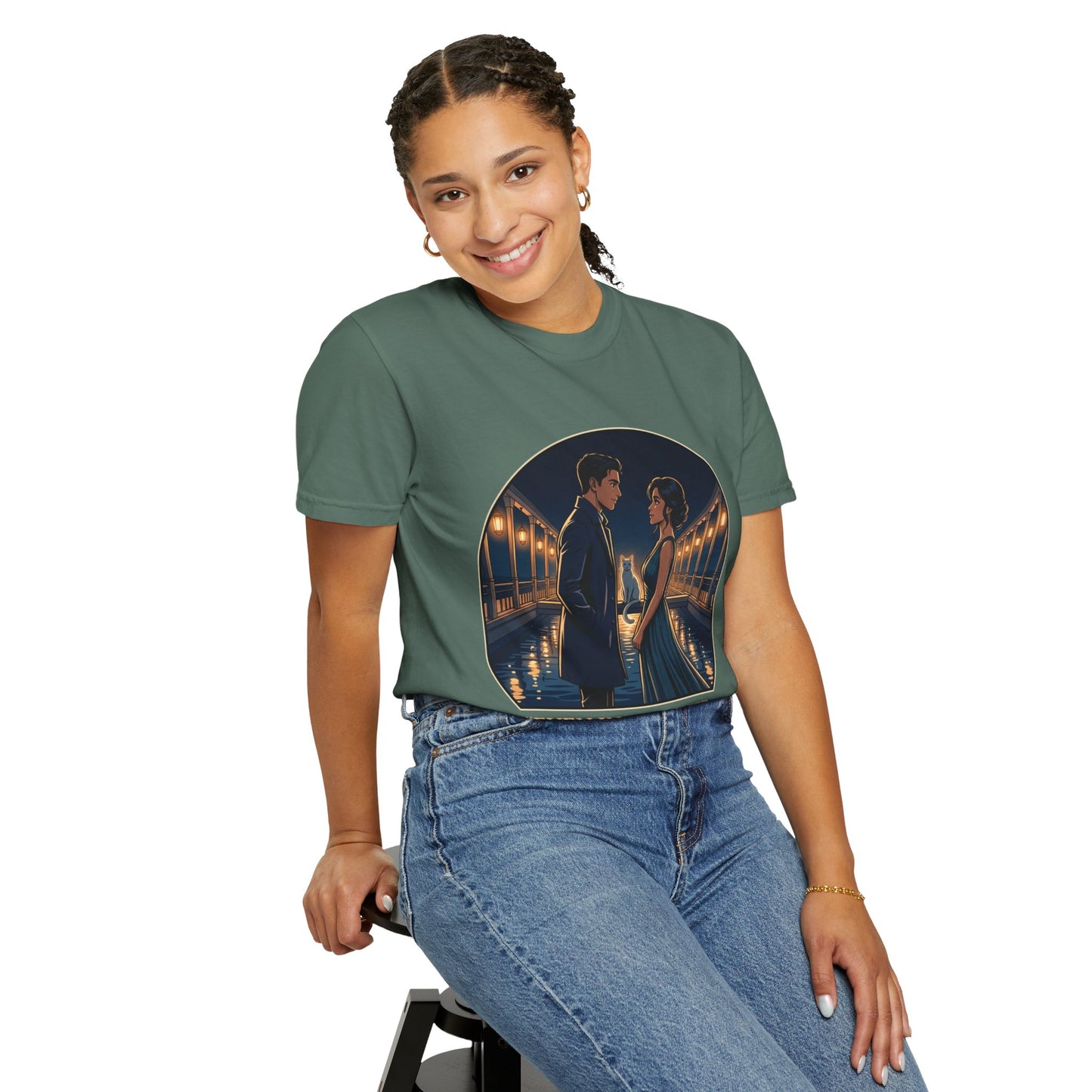 Romantic Night Stroll T-Shirt — "Even in the Quiet... We Shine" Graphic Tee