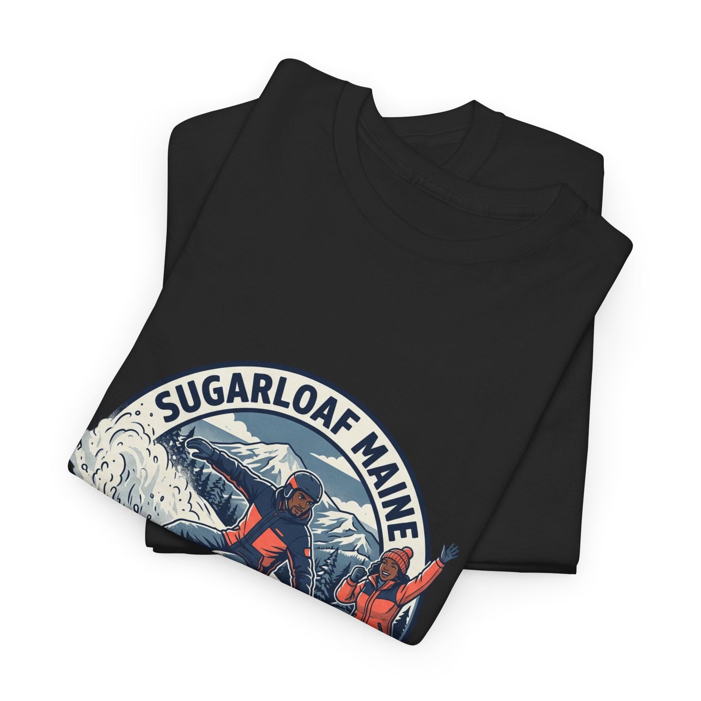 Sugarloaf Maine Snowboard & Ski T‑Shirt — Sugarloaf‑Carrabassett Valley Retro Graphic Tee