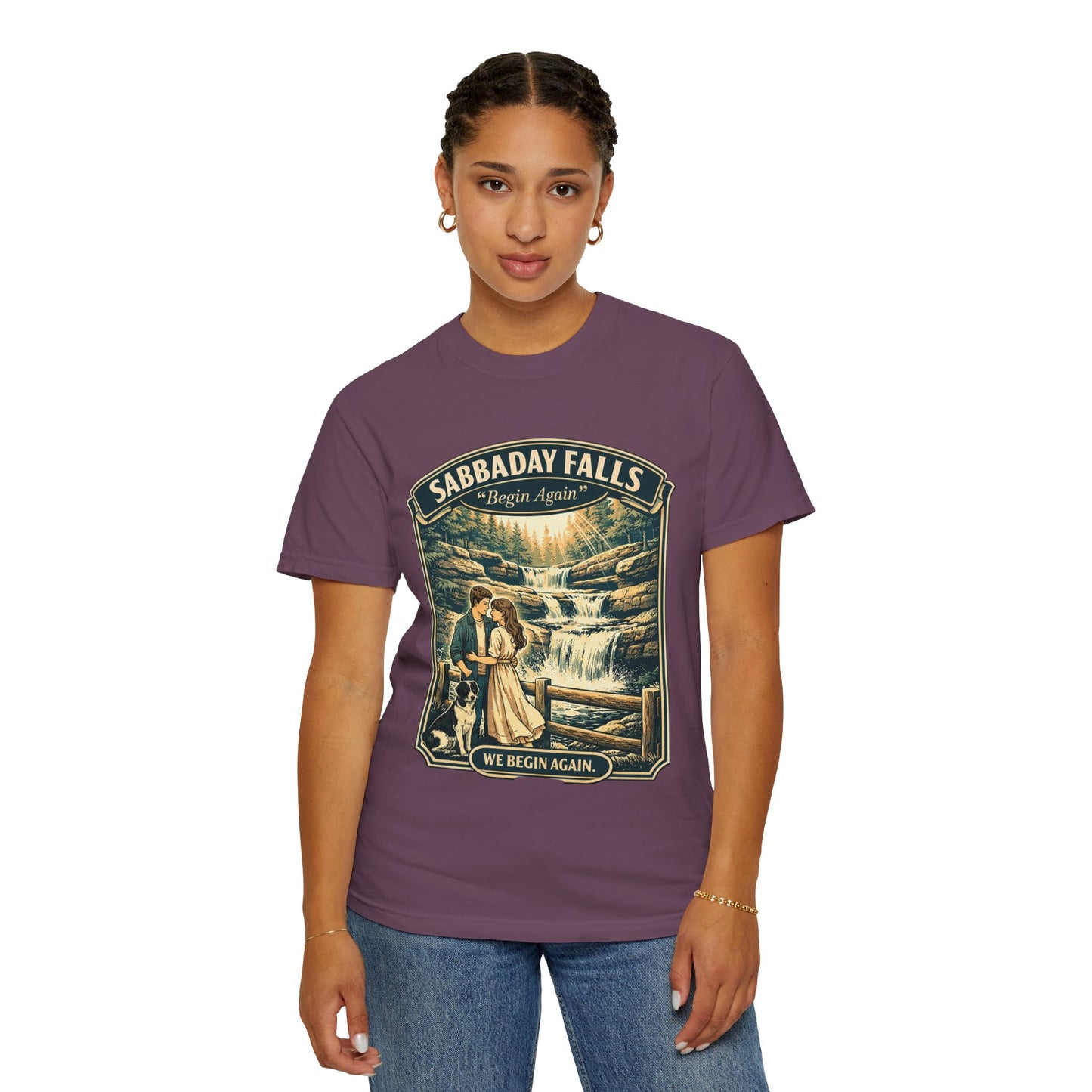 Sabbaday Falls 'We Begin Again' Vintage Nature T-Shirt