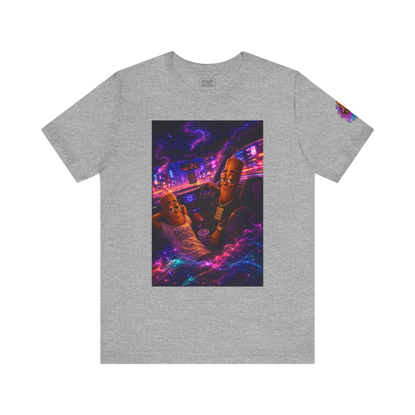 Tung Tung Tung Sahur Who Ride Like Us T-Shirt — Night Cruise Vaporwave Graphic Tee