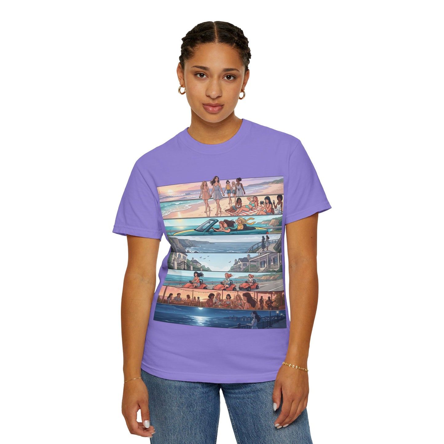 Beach Day Comic Panel T-Shirt — 'Meet Me Where the Waves' Graphic Tee