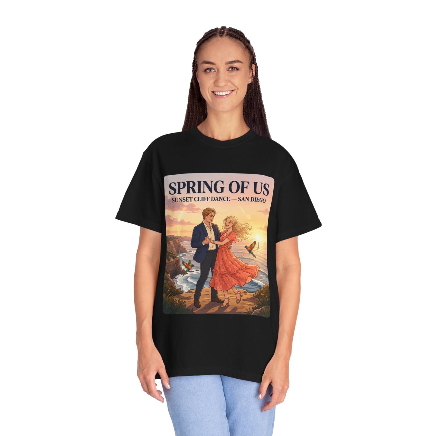 Spring of Us T‑Shirt — Sunset Cliff Dance San Diego Vintage Romance Tee