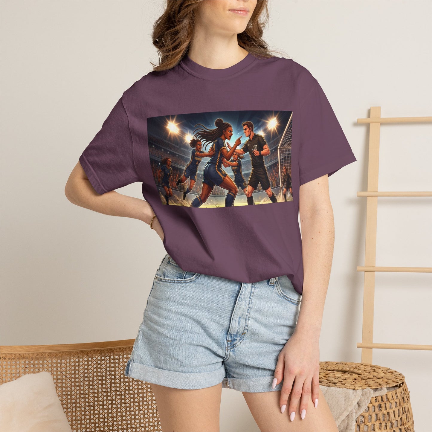 Soccer Night Match T-Shirt — Dynamic Players Under Stadium Lights