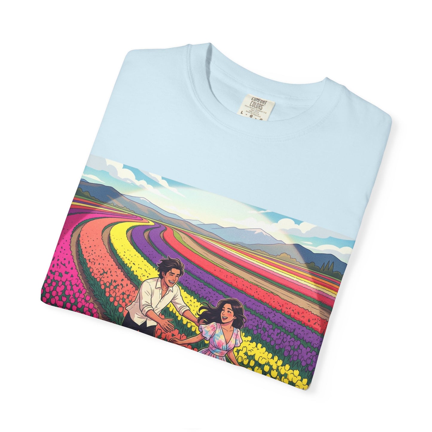 Spring of Us T-Shirt — Floral Field Vintage Couple Graphic Tee