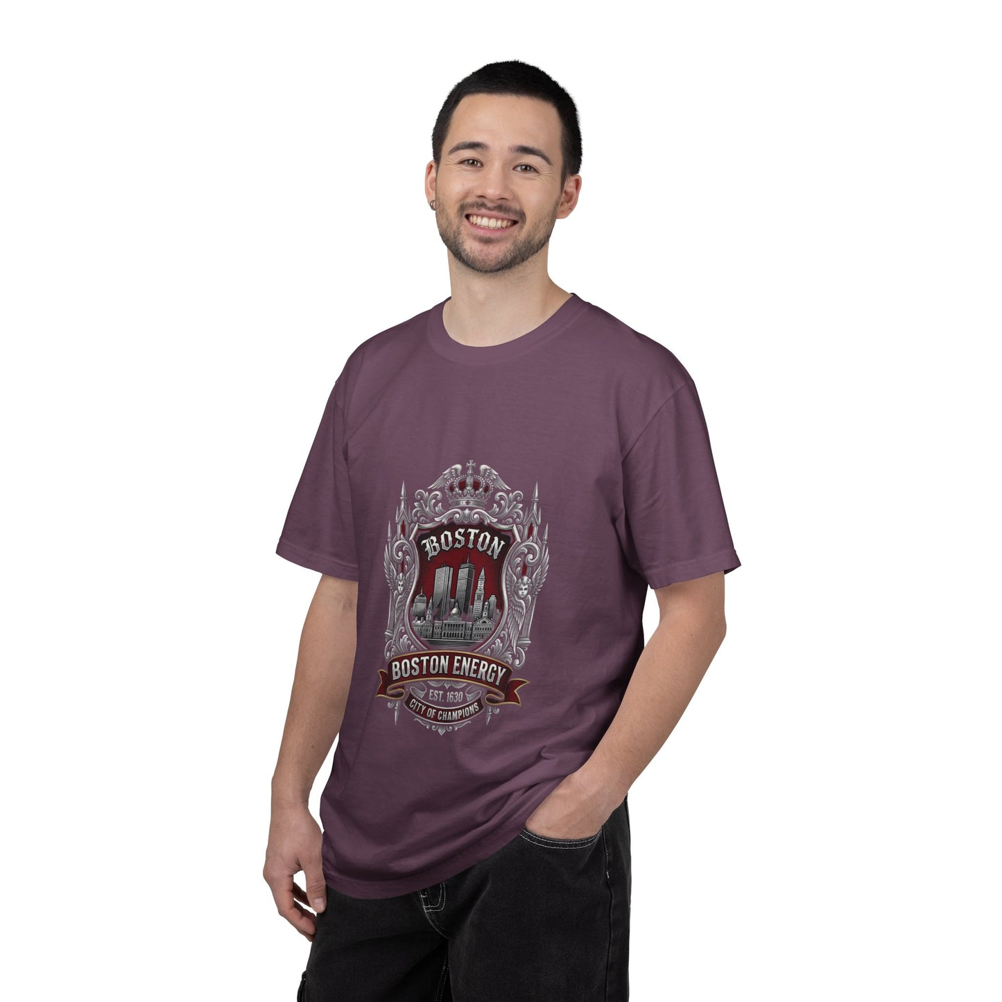 Boston Energy Vintage Crest T-Shirt — Retro City Skyline Tee