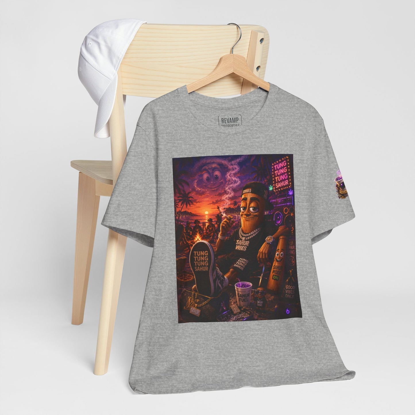 Tung Tung Tung Sahur T-Shirt — "Summertime Vibes" Retro Beach Party Graphic Tee
