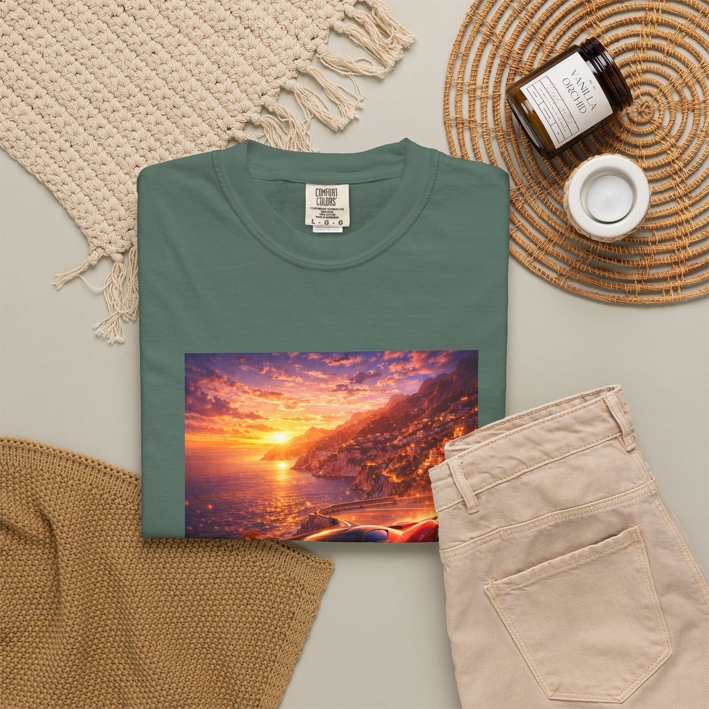 Ferrari F80- Amalfi Coast, Italy - T‑Shirt — Red Sports Car Print