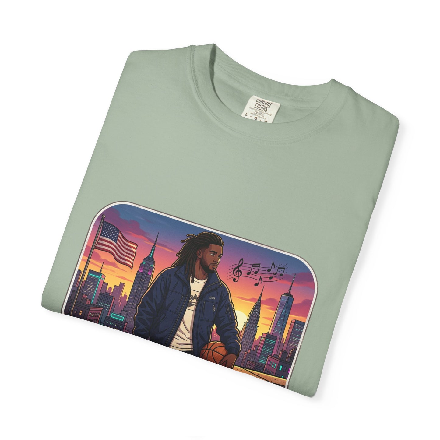 City Sunset Basketball Player T-Shirt — Urban Hoop Lifestyle Tee