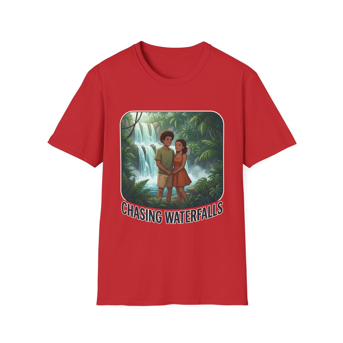 Chasing Waterfalls T-Shirt — Couple Adventure Graphic Tee