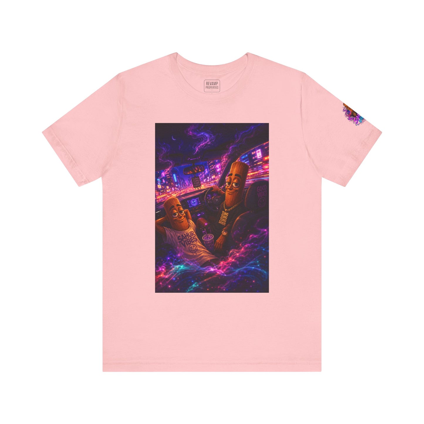 Tung Tung Tung Sahur Who Ride Like Us T-Shirt — Night Cruise Vaporwave Graphic Tee