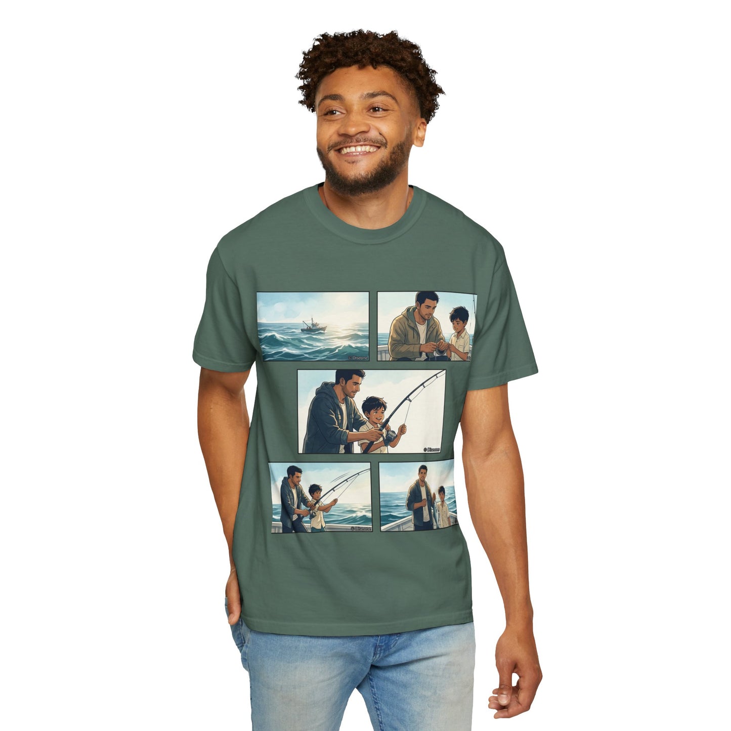 MORNING TIDES” (FATHER & SON EDITION) T-Shirt — Dad & Son Beach Fishing Graphic Tee
