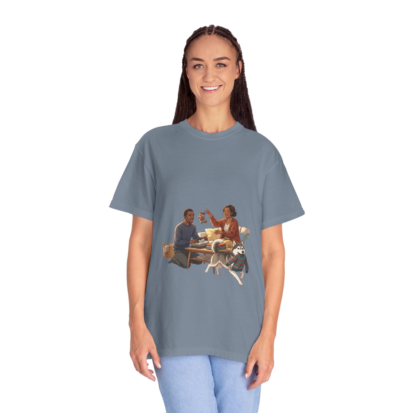 Picnic Cheers T-Shirt — Vintage Couple & Dog Illustration Tee