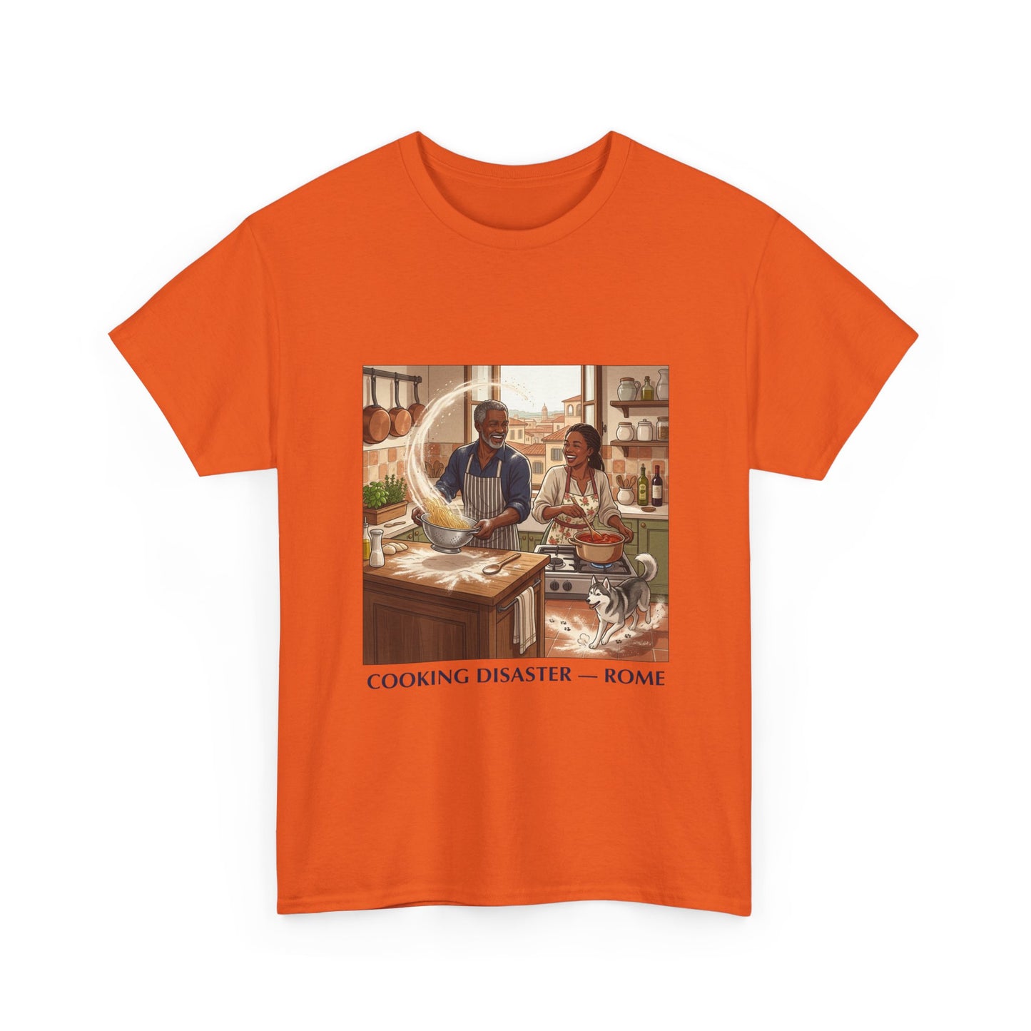 T-Shirt — 'Cooking Disaster — Rome' Illustrated Cooking Tee