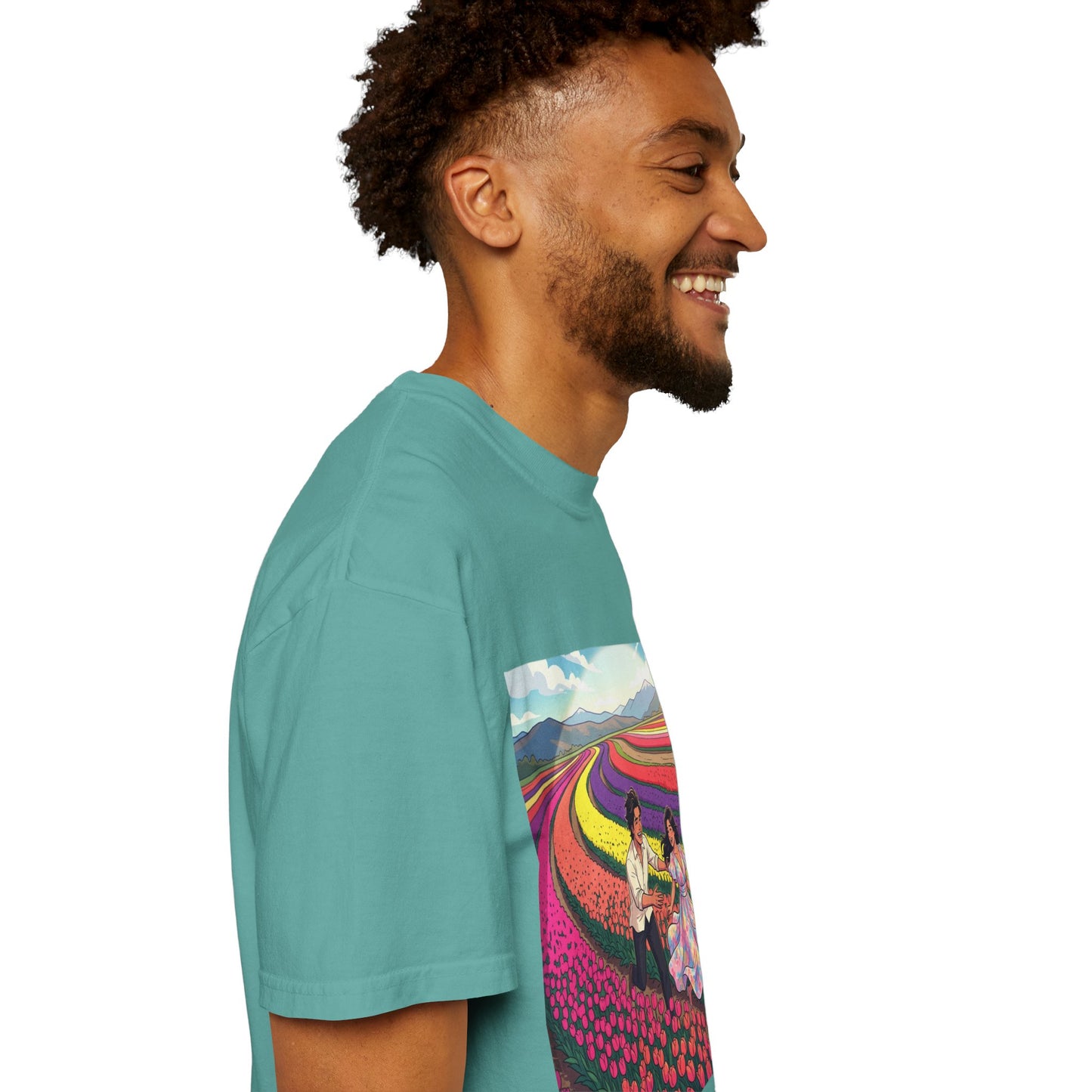 Spring of Us T-Shirt — Floral Field Vintage Couple Graphic Tee