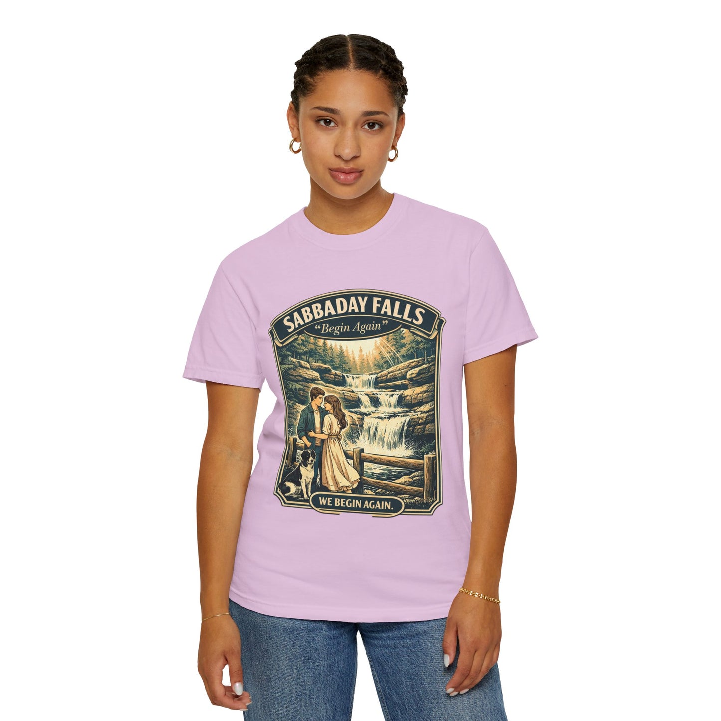 Sabbaday Falls 'We Begin Again' Vintage Nature T-Shirt