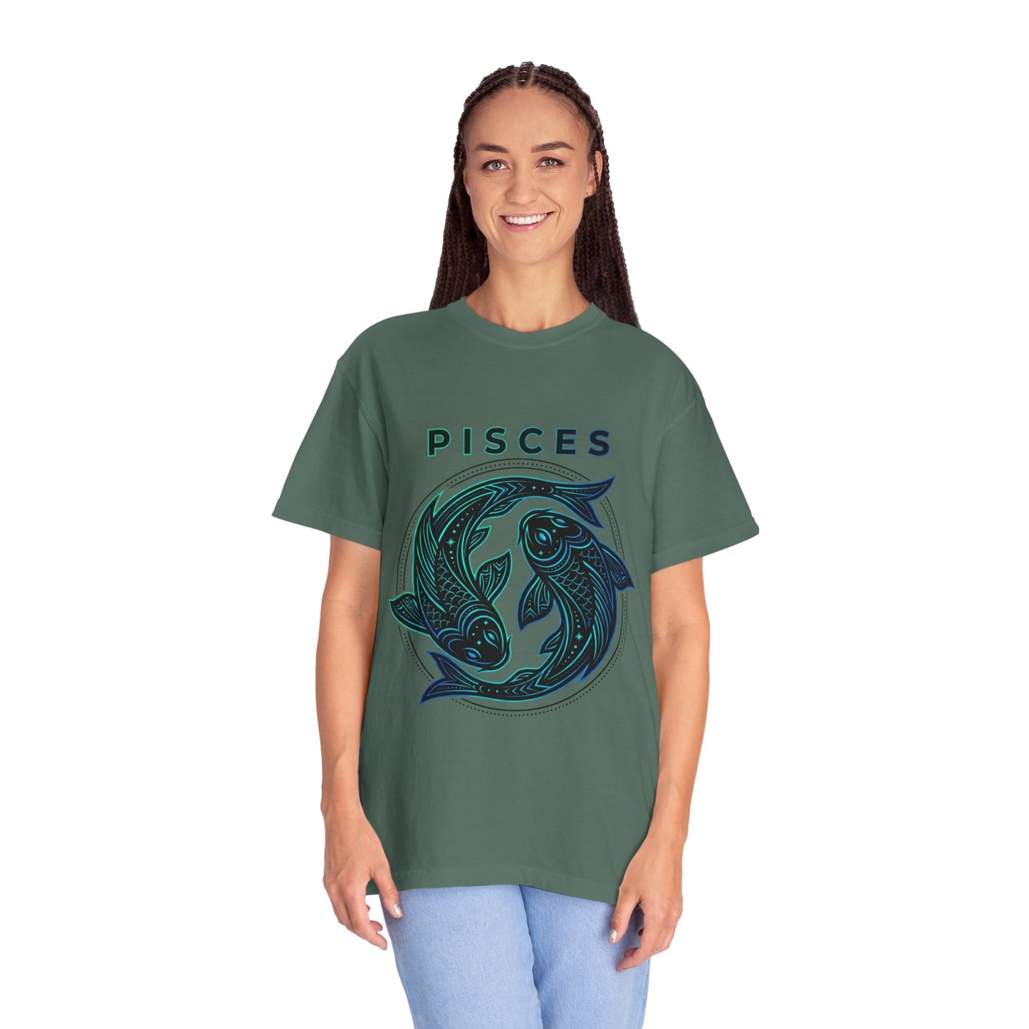 Pisces Zodiac T-Shirt — Artistic Twin Fish Astrology Tee