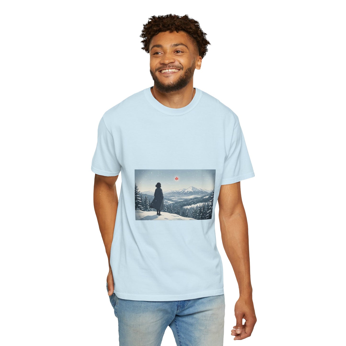 T-Shirt — Wanderer in Snowy Mountains Graphic Tee