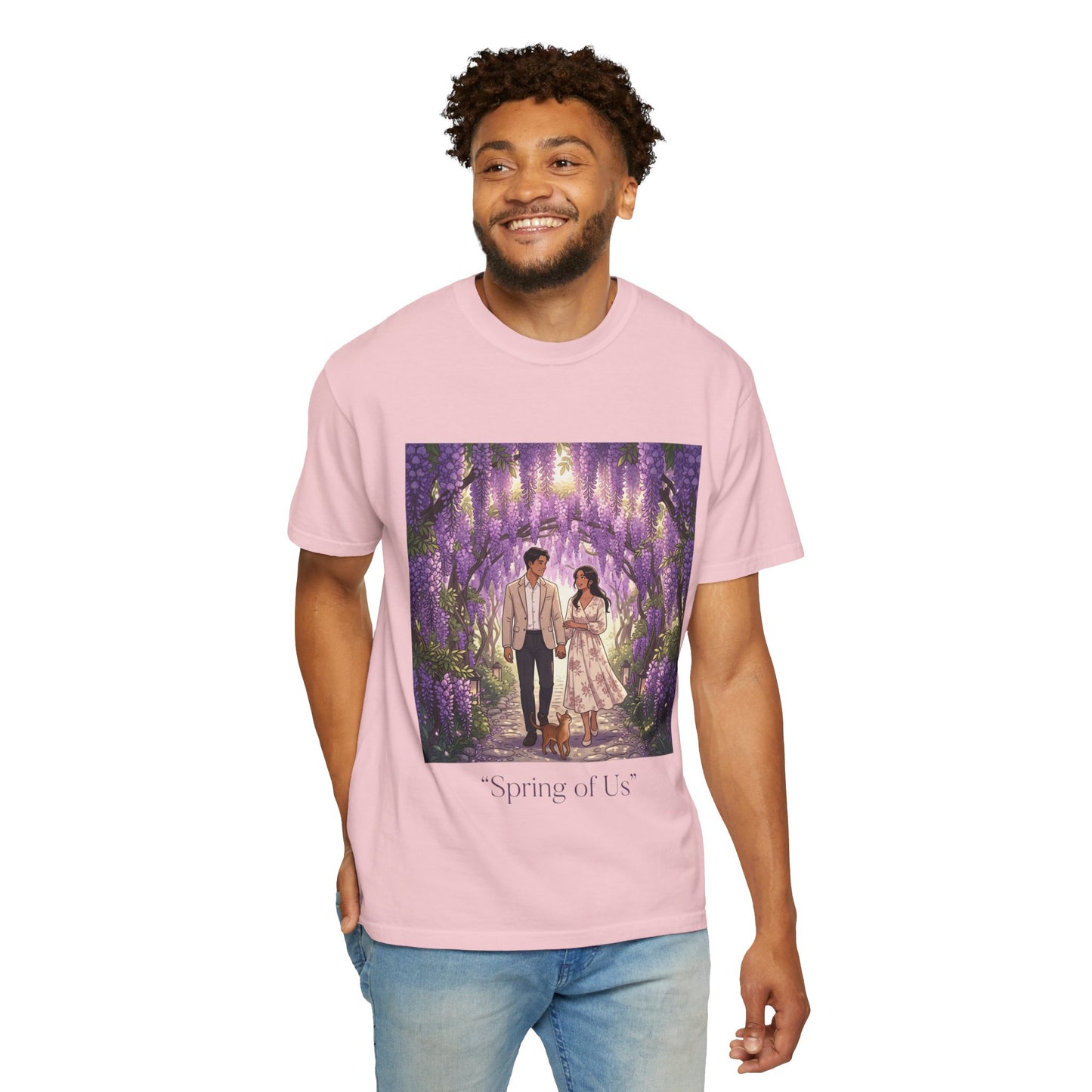 Spring of Us T-Shirt — Romantic Wisteria Couple Graphic Tee