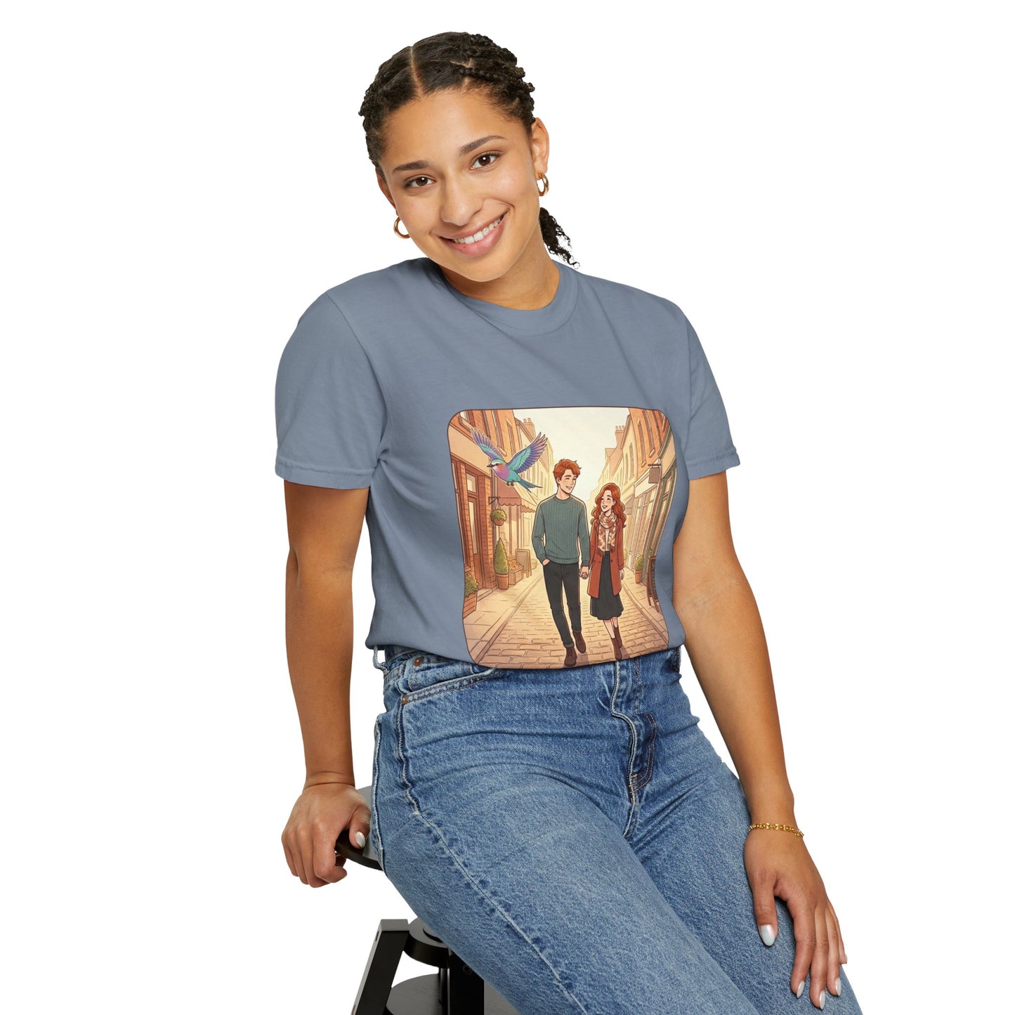 Romantic Stroll T-Shirt — “It’s the little moments” Couple Illustration Tee