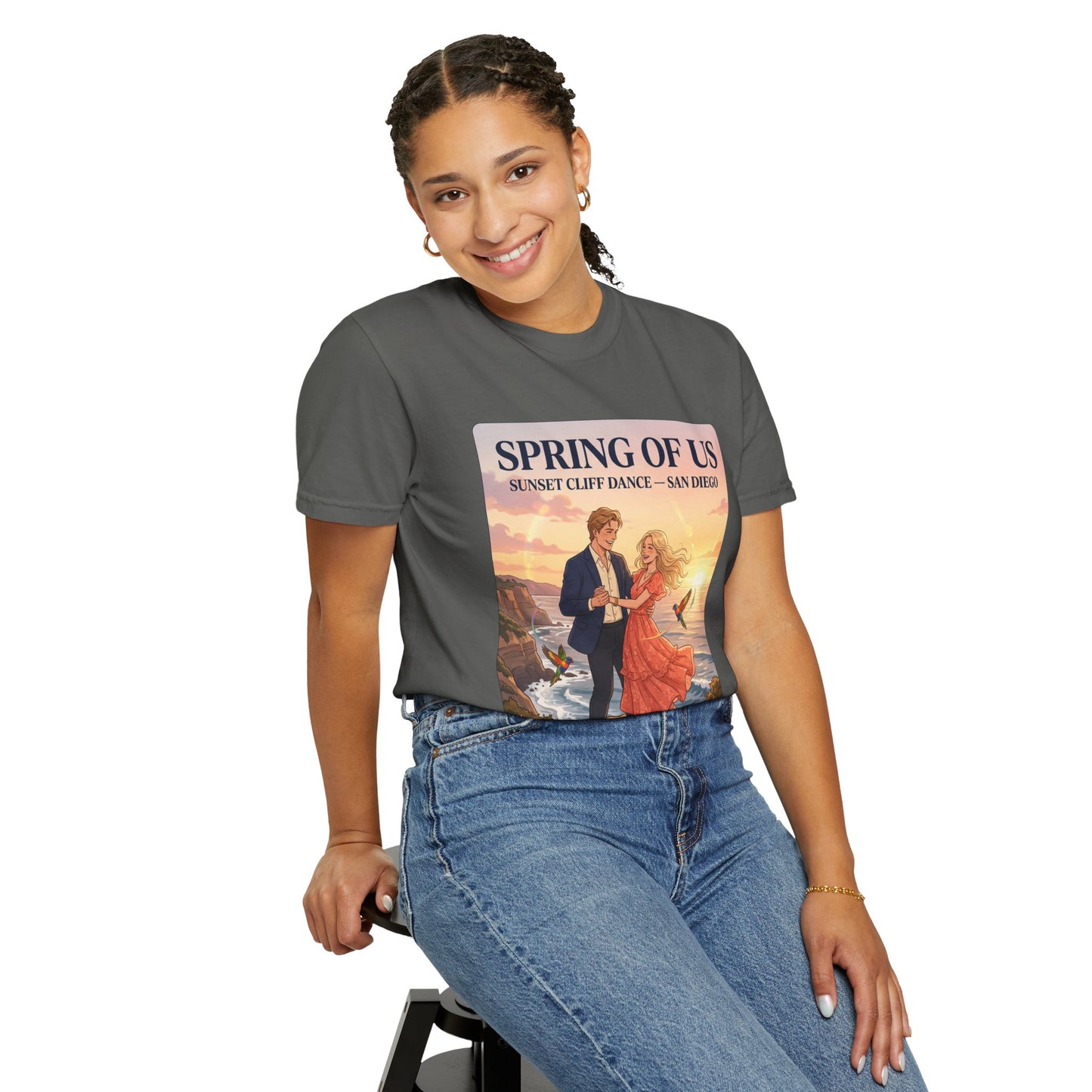 Spring of Us T‑Shirt — Sunset Cliff Dance San Diego Vintage Romance Tee