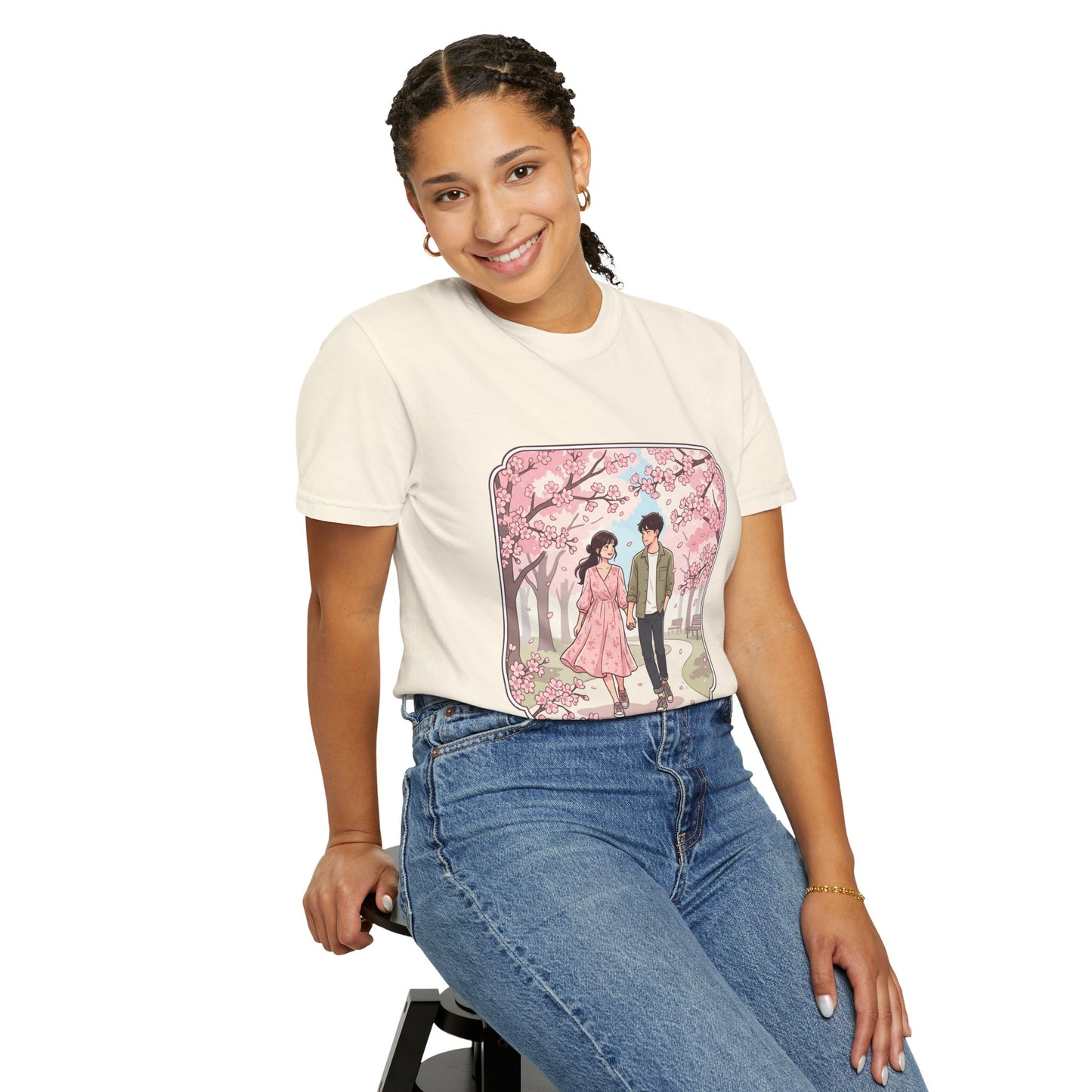 Spring in Japan T-Shirt — Cherry Blossom Couple Graphic Tee