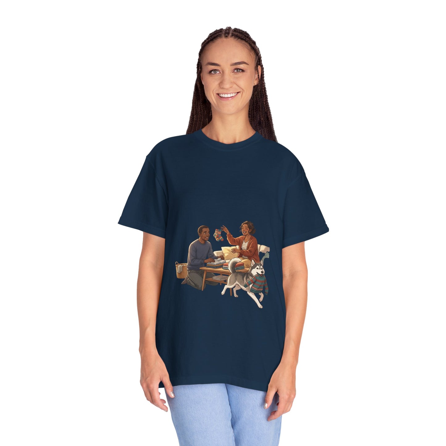 Picnic Cheers T-Shirt — Vintage Couple & Dog Illustration Tee