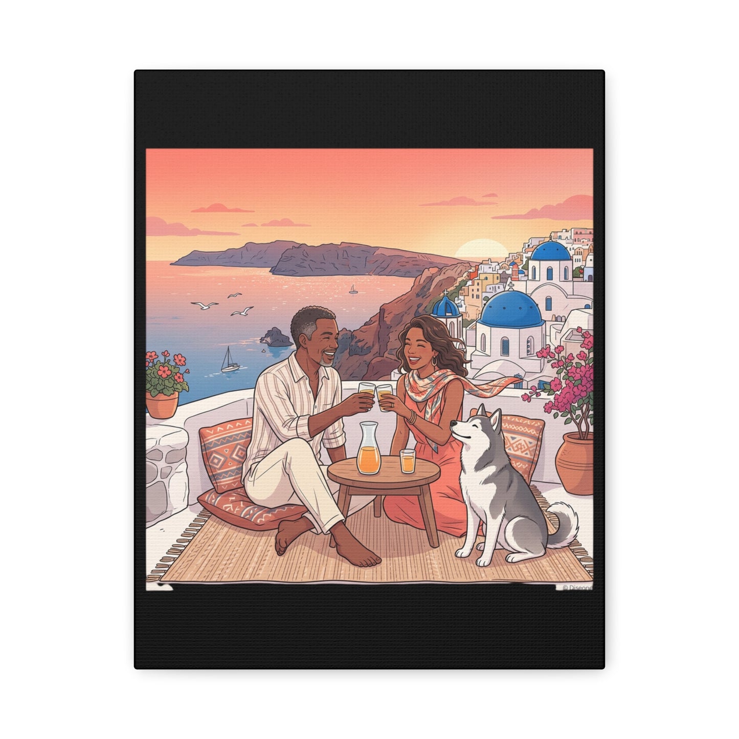 Santorini, Greece – “Sunset Serenade - Matte Canvas, Stretched, 1.25"