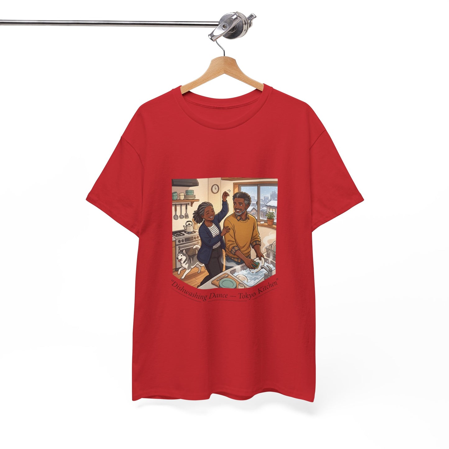 Dishwashing Dance Tee — Couple Kitchen Graphic T-Shirt