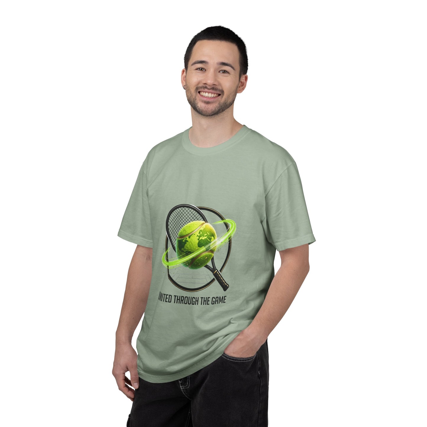 Tennis Globe T‑Shirt — "United Through the Game" Sports Tee