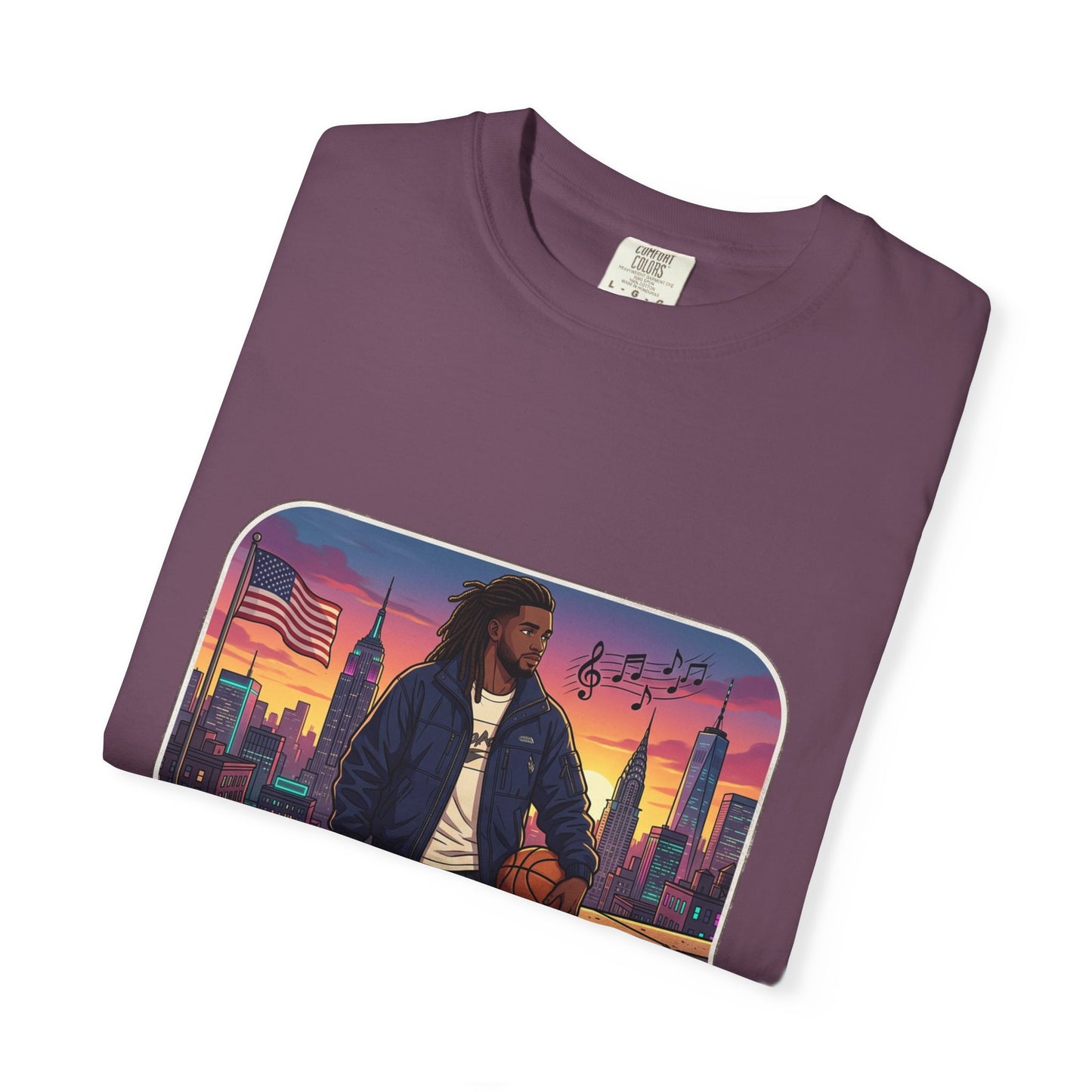 City Sunset Basketball Player T-Shirt — Urban Hoop Lifestyle Tee