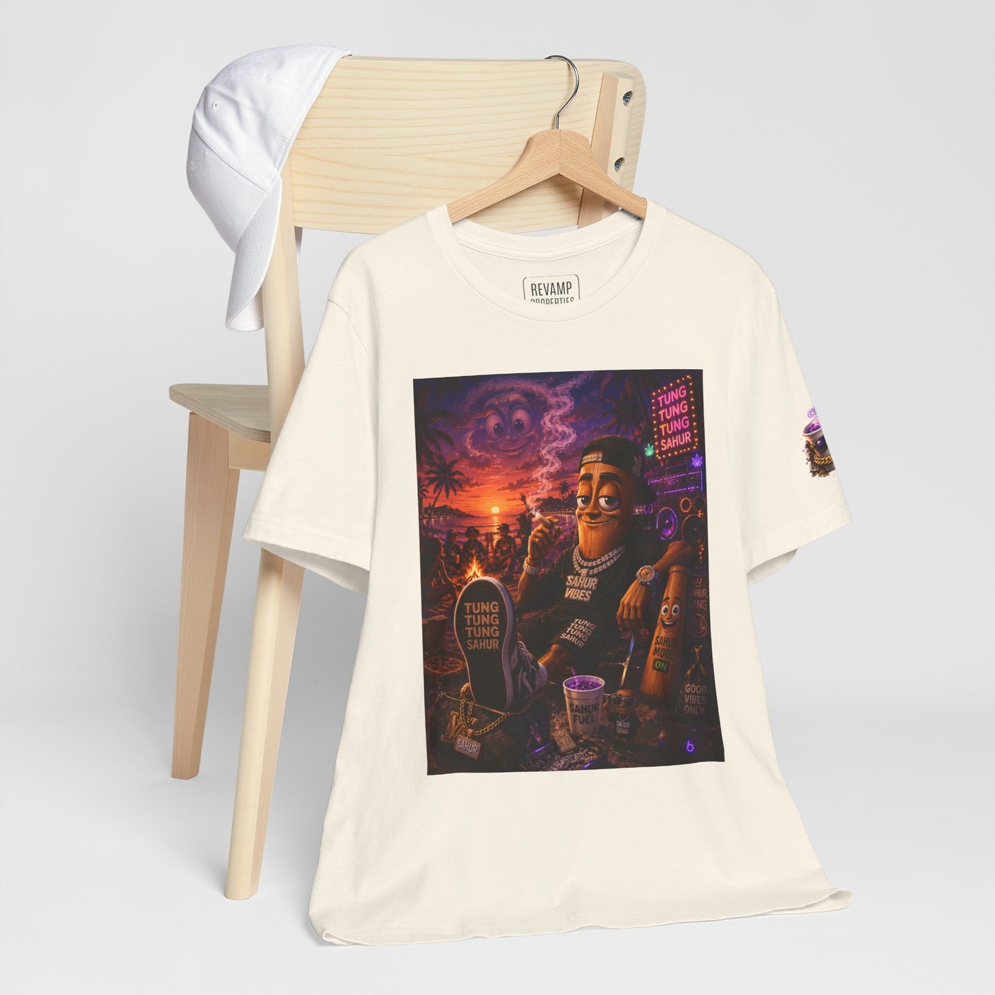 Tung Tung Tung Sahur T-Shirt — "Summertime Vibes" Retro Beach Party Graphic Tee